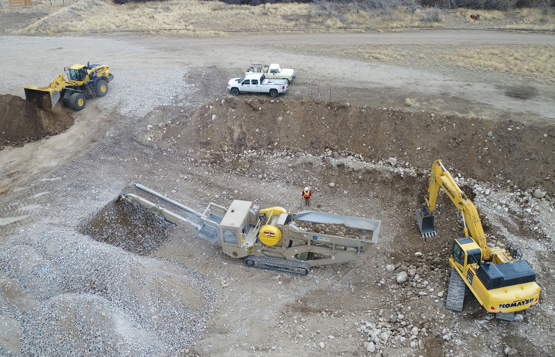 crushing rock, even closer